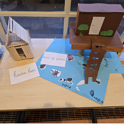 Groep 3 heeft de huizen van de wereld gemaakt.